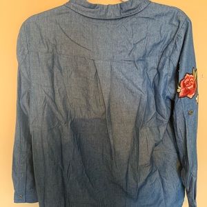 Jean Button Up Top with Patches
